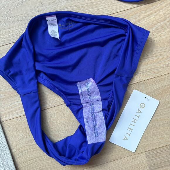 Athleta NWT Bra Cup Halter Bikini Top Set 34B/C & Clean Medium Bottom Sz S Blue - Picture 9 of 11